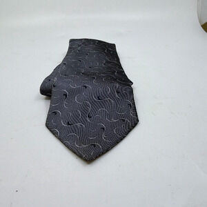 Renoma Abstract Swirl Pattern Gray Silk Necktie